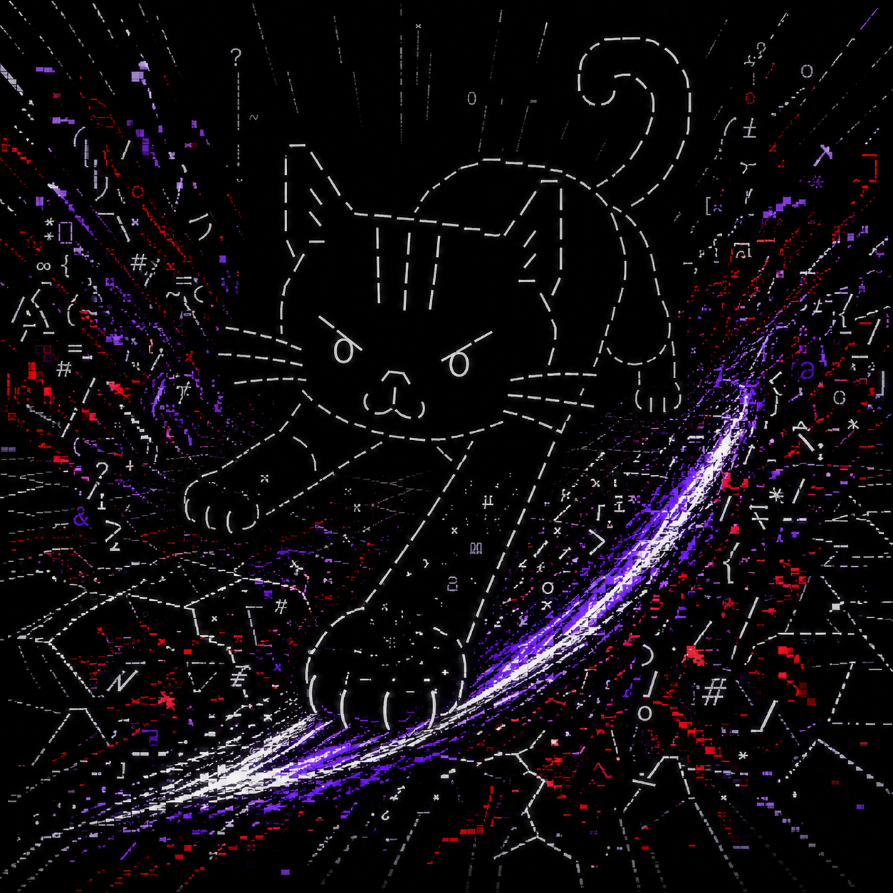 febucat tearing through a glitch warp